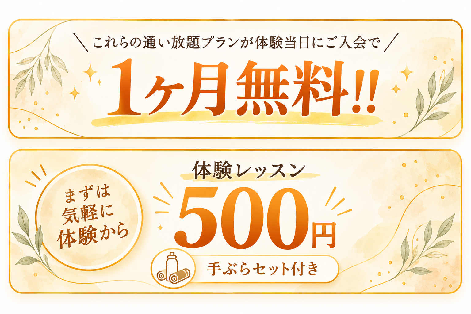 体験レッスン500円
